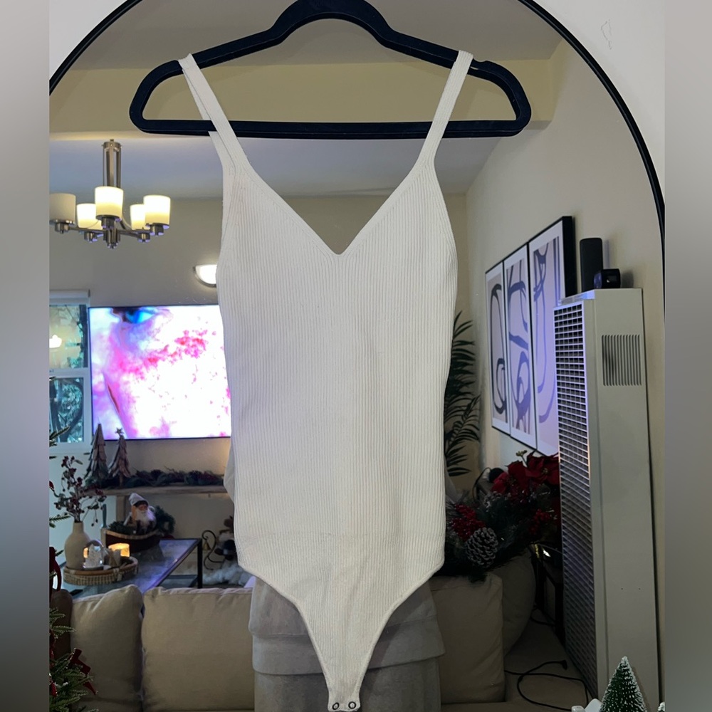 Knitted Abercrombie Bodysuit in Cream